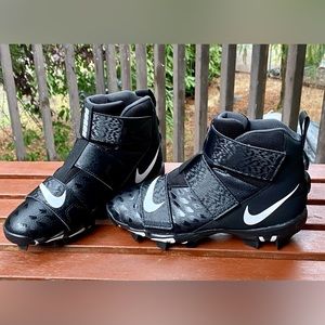 Nike Force Savage Shark 2 High Black White Football Cleats.